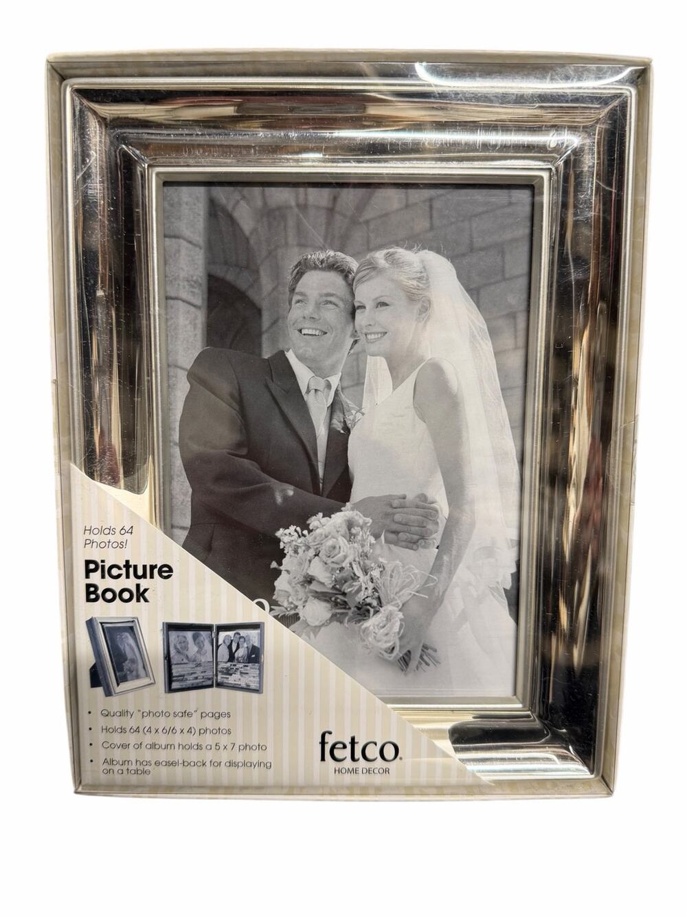 Fetco Picture Book Silver Frame 5x7 in Cover, Holds 64 4x6 in New!